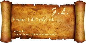 Franz Lóránt névjegykártya