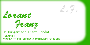 lorant franz business card