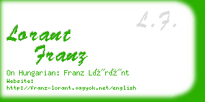 lorant franz business card